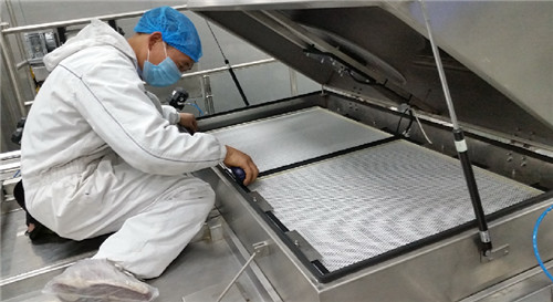 Filter measurement and test chart of a large dairy processin